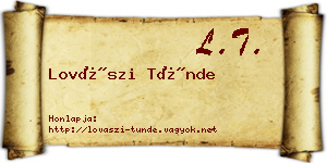 Lovászi Tünde névjegykártya